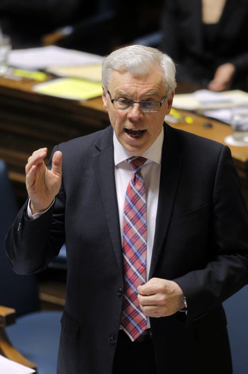 Manitoba's new finance minister presented his first budget in Winnipeg on Thursday afternoon. In this photo Greg Selinger talks. BORIS MINKEVICH/WINNIPEG FREE PRESS APRIL 30, 2015