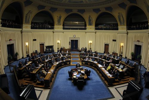 Manitoba's new finance minister presented his first budget in Winnipeg on Thursday afternoon. In this photo the house wide angle. BORIS MINKEVICH/WINNIPEG FREE PRESS APRIL 30, 2015