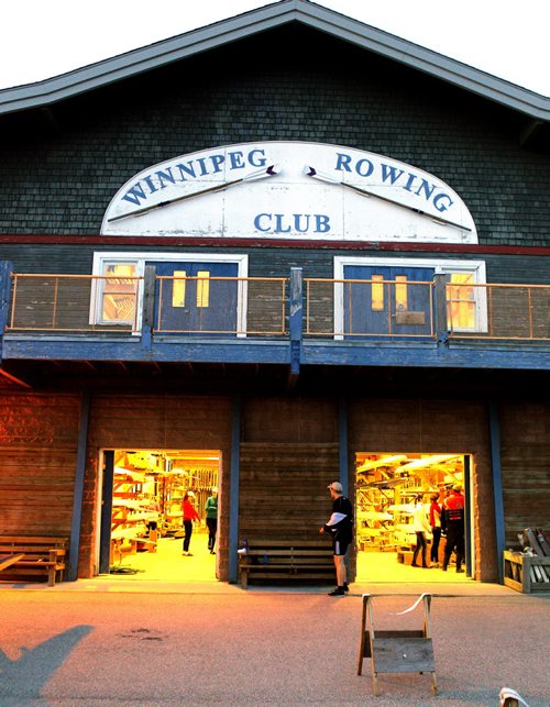49.8 BORDERS - The Winnipeg Rowing Club. The sign you see on the club from the Red River. BORIS MINKEVICH/WINNIPEG FREE PRESS May , 2015