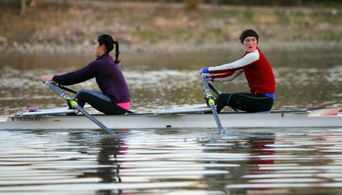 49.8 BORDERS - The Winnipeg Rowing Club. Hanika Nakagawa and Emily Lennox. BORIS MINKEVICH/WINNIPEG FREE PRESS May 5, 2015