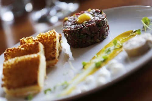 May 5, 2015 - 150505  -  Restaurant  Review - Enoteca's beef tartar is photographed in the new restaurant Tuesday, May 5, 2015. John Woods / Winnipeg Free Press