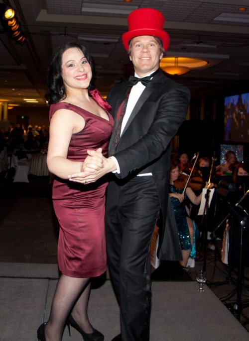 The Winnipeg Symphony Orchestra held its annual gala at the RBC Convention Centre on April 23, 2015. The event had a Roaring 20s theme, complete with awards for best costumes. This year, the WSO is celebrating the 75th anniversary of its founding. Here, Anna-Lisa Kirby (jazz studies co-ordinator at the University of Manitoba) and Alexander Mickelthwaite (WSO music director) cut a rug. JOHN JOHNSTON / WINNIPEG FREE PRESS
