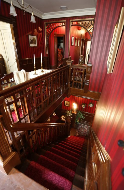 The view down the staircase from the second floor in the Dalnavert House Museum. Alex Paul Story on the Friends of Dalnavert . Wayne Glowacki / Winnipeg Free Press May 8 2015