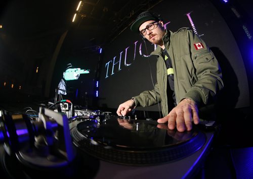 Tom Wrecks of Thugli, from Toronto, getting set to perform at the National Finals of the Red Bull Thre3style World DJ Championships tonight at The Met, Saturday, May 9, 2015. (TREVOR HAGAN/WINNIPEG FREE PRESS) - yes it is thre3style