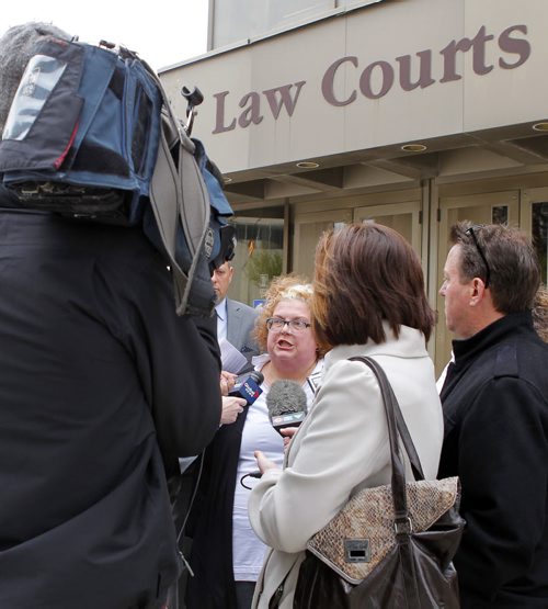 The inquest into the death of a 68-year-old Winnipeg woman Heather Brenan, who died after being sent home in a cab late at night in January began this morning with the testimony of her daughter Dana Brenan. Here photographed in front of the Manitoba Law Courts. BORIS MINKEVICH/WINNIPEG FREE PRESS May 11, 2015