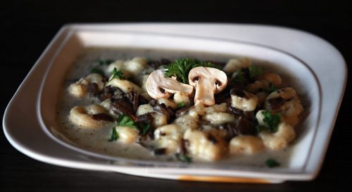 Bermax Caffe gnocchi with mushroom. See MArion Warhaft's story. May 11, 2015 - (Phil Hossack / Winnipeg Free Press)