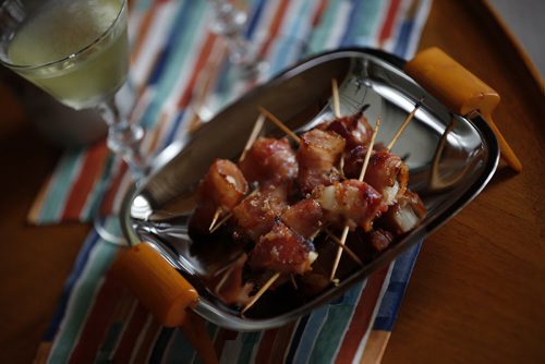 May 11, 2015 - 150511  -  Betty Draper's Rumaki and Gin Gimlet for Food Front photographed Monday, May 11, 2015.  John Woods / Winnipeg Free Press