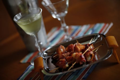 May 11, 2015 - 150511  -  Betty Draper's Rumaki and Gin Gimlet for Food Front photographed Monday, May 11, 2015.  John Woods / Winnipeg Free Press