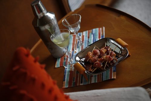 May 11, 2015 - 150511  -  Betty Draper's Rumaki and Gin Gimlet for Food Front photographed Monday, May 11, 2015.  John Woods / Winnipeg Free Press