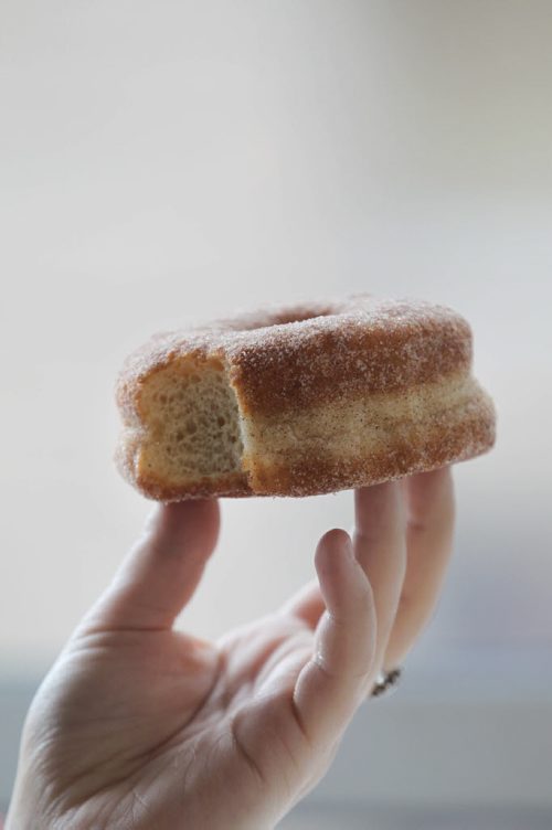Intersection piece on Bronuts - Winnipeg's first, dedicated gourmet doughnut shop owned by Brett and Dylan - brothers who put the Bro in Bronuts.  - Cinnamon sugar, also called - Betty. May 09, 2015 Ruth Bonneville / Winnipeg Free Press
