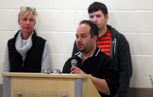 LOCAL - Community meeting on crime in River Heights. Meeting was packed out the door at Corydon Community Centre. Jon Waldman, one of the Facebook Broken Windows Club members. BORIS MINKEVICH/WINNIPEG FREE PRESS May 13, 2015