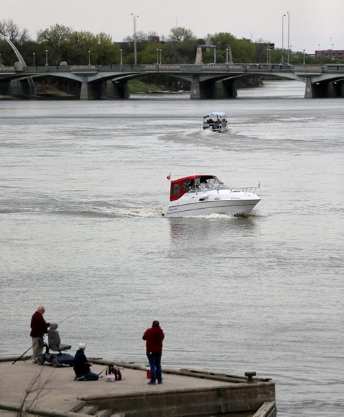 The Red River near the Esplanade Riel, Canadian Museum for Human Rights and The Forks, Saturday, May 16, 2015. (TREVOR HAGAN/WINNIPEG FREE PRESS)