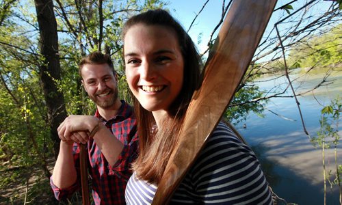 Paul Schram and Hadley Burns have been hired by Ontario association "Path of the Paddle" to canoe this summer from Thunder Bay to Jessica Lake. See Bruce Owen's story. May 19, 2015 - (Phil Hossack / Winnipeg Free Press)