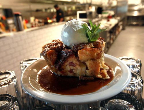 Stella' au CCFM - dessert "Bread Pudding" Tuesday evening. See Marion Warhaft's story.  May 19, 2015 - (Phil Hossack / Winnipeg Free Press)