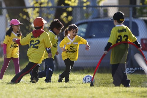 May 19, 2015 - 150519  - Girls take part in a soccer program that encourages participation by inner-city girls Tuesday, May 19, 2015. John Woods / Winnipeg Free Press