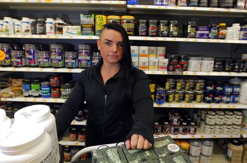 Muscle supplement special for 49.8. Charting the wild west territory for muscle supplement regulations in Canada. Muscles by Meyers is one of the good guys... Bridget Ridley poses for a photo with some of the products sold at Muscles by Meyers at 483 William Ave. BORIS MINKEVICH/WINNIPEG FREE PRESS May 20, 2015
