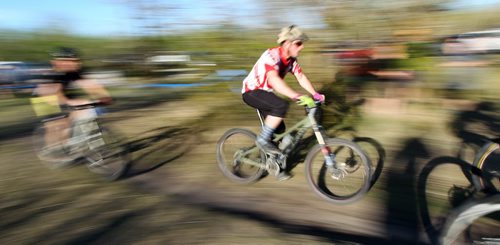 PHOTO FEATURE - Adult cyclists head out in heats of the Wednesday evening mountain bike races at Birds Hill Bird's Hill Park. May 20, 2015 - (Phil Hossack / Winnipeg Free Press)
