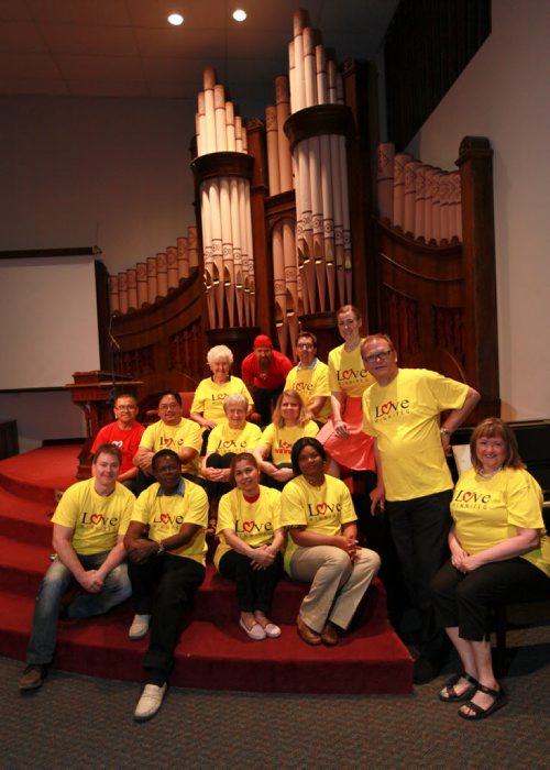 Rev Bruce Martin (Standing right) poses with members of the Calvary Temple prayer group that participates with churches around the city and pray daily for Winnipeg Police through "365 Police Prayer Watch". See Brenda Suderman's story. May 22, 2015 - (Phil Hossack / Winnipeg Free Press)