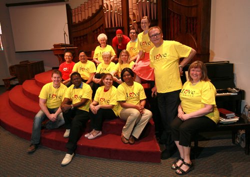 Rev Bruce Martin (Standing right) poses with members of the Calvary Temple prayer group that participates with churches around the city and pray daily for Winnipeg Police through "365 Police Prayer Watch". See Brenda Suderman's story. May 22, 2015 - (Phil Hossack / Winnipeg Free Press)