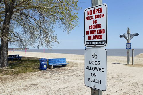 GIMLI BEACH -  No dogs are allowed on the beach. File shots of beach and board walk. BORIS MINKEVICH/WINNIPEG FREE PRESS May 22, 2015