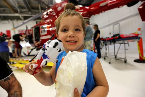 Keaghan Druiddrako, 3, at the STARS hanger, Saturday, May 23, 2015. (TREVOR HAGAN/WINNIPEG FREE PRESS)