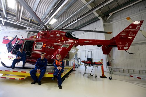 Visitors, pilots and nurses at the STARS hanger, Saturday, May 23, 2015. (TREVOR HAGAN/WINNIPEG FREE PRESS)