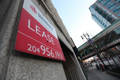 Building for lease in the 300 block of Portage Ave.   For story on building for lease on Portage Ave.    May 23, 2015 Ruth Bonneville / Winnipeg Free Press