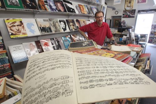 Peter Sarmatiuk, 65, owner of Tredwell Music Centre, the last printed music store in Winnipeg and likely in Canada, is closing down after 80 years. Peter has owned it for the last 40.-See Geoff Kirbyson story May 25, 2015   (JOE BRYKSA / WINNIPEG FREE PRESS)