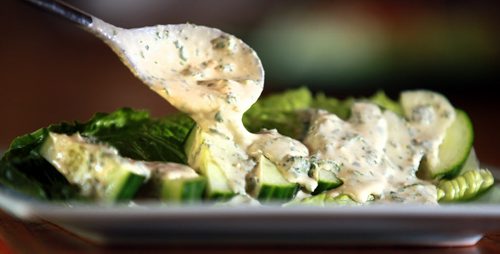 Tahini-lemon Dressing on cucumber.....See Alison Gilmore's story.  May 25, 2015 - (Phil Hossack / Winnipeg Free Press)