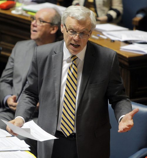 LEG - Greg Selinger in the house during question period. BORIS MINKEVICH/WINNIPEG FREE PRESS May 26, 2015