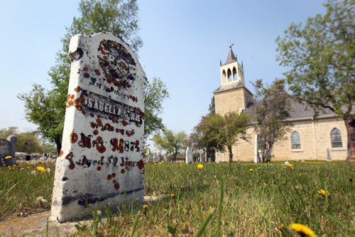 St Andrews, Manitoba- Open Doors tour in Selkirk and surrounding areas, old tomb stone from late 1800,s at St. Andrew's-on-the-Red Anglican Church- See Bill Redekop story- May 26, 2015   (JOE BRYKSA / WINNIPEG FREE PRESS)