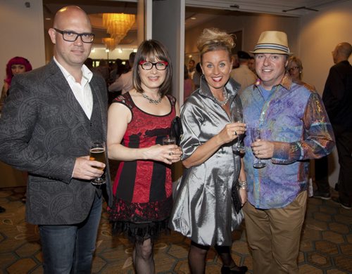 The Rainbow Resource Centre held its annual Spring Fling Gala at the Delta Winnipeg on May 23, 2015. The not-for-profit community organization provides support, education, programming and resources to the gay, lesbian, bisexual, transgender and two-spirit communities of Manitoba and northwestern Ontario. Pictured, from left, are Jason Braun, Geraldine De Braune, Monica Huisman and Rob Warren. (JOHN JOHNSTON FOR THE WINNIPEG FREE PRESS)