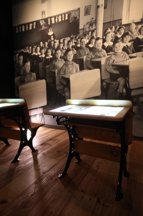 The Childhood Denied, Indian Residential Schools and their Legacy exhibit in the Canadian Journey's Gallery at the Canadian Museum for Human Rights.  See story on Truth and Reconciliation Conference report.   May 28, 2015 Ruth Bonneville / Winnipeg Free Press