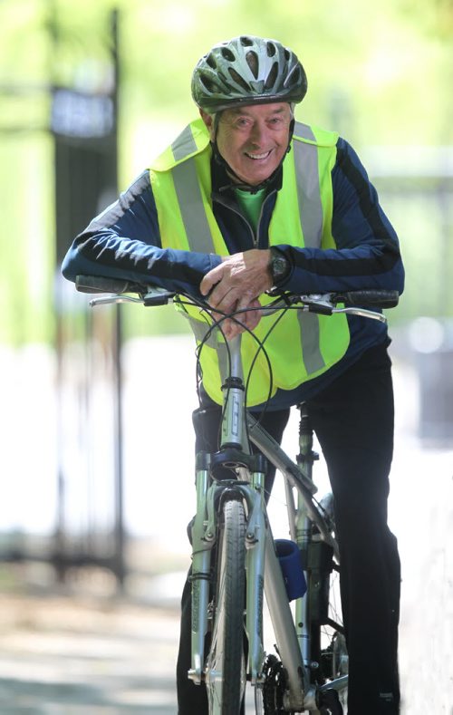 ENT - 78-year-old John Wichers is excited about his upcoming solo bike tour from Vancouver to Wpg to help fund 10 bikes for 10 kids with special needs. See Shamona Harnett's story.   May 30, 2015 Ruth Bonneville / Winnipeg Free Press