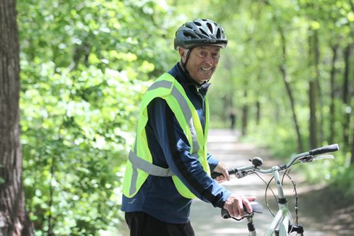 ENT - 78-year-old John Wichers is excited about his upcoming solo bike tour from Vancouver to Wpg to help fund 10 bikes for 10 kids with special needs. See Shamona Harnett's story.   May 30, 2015 Ruth Bonneville / Winnipeg Free Press