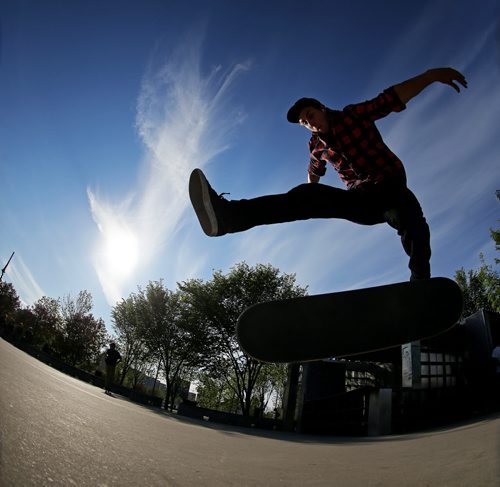 Skateboarding at The Forks, Winnipeg, Saturday, May 30, 2015. (TREVOR HAGAN/WINNIPEG FREE PRESS)