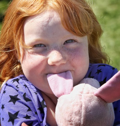 Danica Doig, 5, with her stuffy Piglet at the Teddy Bears' Picnic at Assiniboine Park. The event brings around 30,000 people to the park, mostly kids with their stuffed toys that are damaged and need fixing. The money raised goes towards the Childrens Hospital Foundation of Manitoba.  150531 May 31, 2015 Mike Deal / Winnipeg Free Press