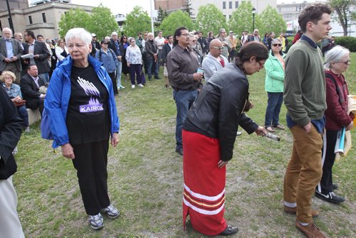 About 250 people  gathered at a opening ceremony to mark the release of The Truth and Reconciliation Commission at the University of Winnipeg this morning -See Mary Agnes Welch s story- June 2, 2015   (JOE BRYKSA / WINNIPEG FREE PRESS)