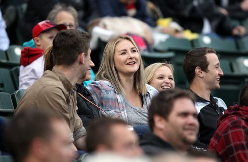 Fans half filled the ball game Tuesday evening at Shaw Park. Lots of empty seats as crowds anticipated rain which held off for the game. See Melissa Martin's story. June 2, 2015 - (Phil Hossack / Winnipeg Free Press)