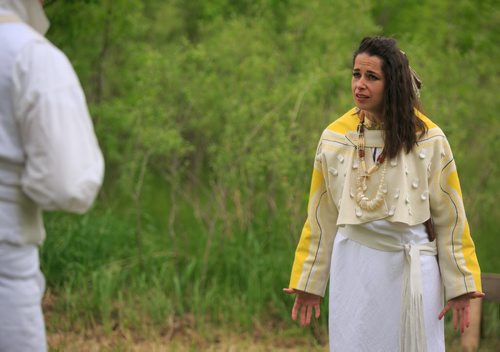 PJ Prudat, a Toronto-native of Metis descent, performs as Cleopatra in the reworking of the classic Antony and Cleopatra for Shakespeare in the Ruins. Torontonian Sarah Kitz's new version is set on the pre-Confederation plains of Manitoba during the fur trade. The performance runs June 4th to June 27th. June 03, 2015 - MELISSA TAIT / WINNIPEG FREE PRESS