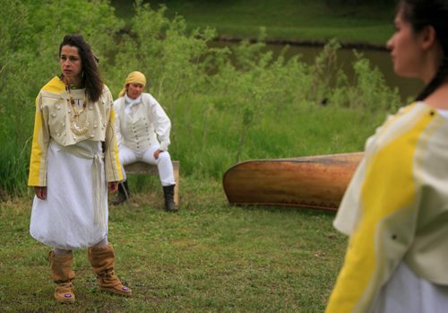 PJ Prudat, a Toronto-native of Metis descent, performs as Cleopatra in the reworking of the classic Antony and Cleopatra for Shakespeare in the Ruins. Torontonian Sarah Kitz's new version is set on the pre-Confederation plains of Manitoba during the fur trade. The performance runs June 4th to June 27th. June 03, 2015 - MELISSA TAIT / WINNIPEG FREE PRESS