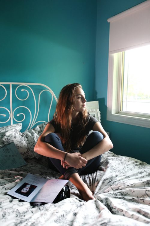 Aby sits on her bed in her room thinking of her dear, longtime friend Camryn that passed away earlier in the year from an illness.  Aby new her as a young child and spoke at her funeral.  2017 Project: GlenLawn Collegiate students (formerly Windsor School students) taking part in the 2017 project finish up their 2nd year in high school this year with many new challenges and changes. See Doug Speirs story.   June 04, 2015 Ruth Bonneville / Winnipeg Free Press