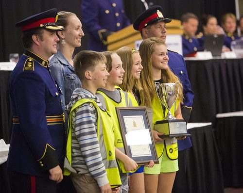 Elementary school students receive an award at the school patrol awards held at the RBC Convention Centre on Friday, June 5, 2015. Mikaela MacKenzie / Winnipeg Free Press