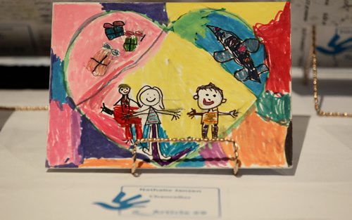 Artwork on article #9 by Nathalie Janzen from Chancellor School in the Pembina Trails School Division is on display in Buhler Hall at the CMHR  for a Unicef project. See Alex Paul story.    June 06, 2015 Ruth Bonneville / Winnipeg Free Press