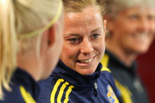 Lotta Schelin for the Swedish FIFA World Cup team during a press conference prior to practice the day before their first game against Nigeria on Monday.  150607 June 7, 2015 MIKE DEAL / WINNIPEG FREE PRESS