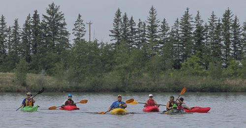 Paddlers on one of the lakes during the MEC Paddlefest at FortWhyte Alive Sunday. 150607 - Sunday, June 07, 2015 -  MIKE DEAL / WINNIPEG FREE PRESS