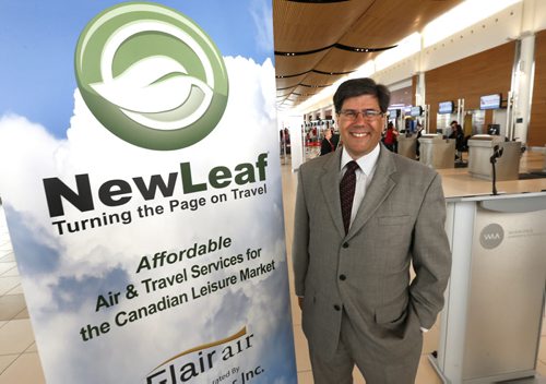 Jim Young, NewLeaf's CEO at the James A Richardson Airport Monday to announce Winnipeg will be home to the company's head quarters. Geoff Kirbyson story. Wayne Glowacki / Winnipeg Free Press June 8 2015