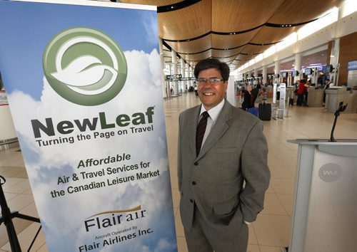 Jim Young, NewLeaf's CEO at the James A Richardson Airport Monday to announce Winnipeg will be home to the company's head quarters. Geoff Kirbyson story. Wayne Glowacki / Winnipeg Free Press June 8 2015