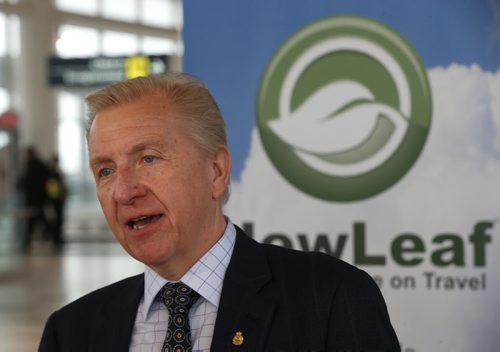 Barry Rempel, pres. and CEO of the Winnipeg Airports Authority at the James A Richardson Airport Monday for the announcement Winnipeg will be home to the NewLeaf Travel Company Inc. head quarters. Geoff Kirbyson story. Wayne Glowacki / Winnipeg Free Press June 8 2015