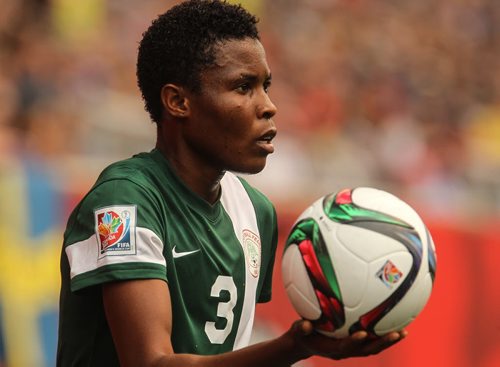 Nigeria's Osinachi Ohale (3) during the second half of FIFA Women's World Cup soccer action in Winnipeg on Monday, June 8, 2015. 150608 - Monday, June 08, 2015 -  MIKE DEAL / WINNIPEG FREE PRESS